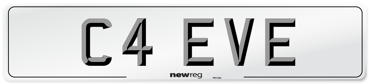 C4 EVE Number Plate from New Reg